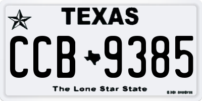 TX license plate CCB9385