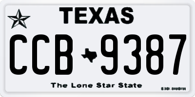 TX license plate CCB9387