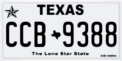 TX license plate CCB9388
