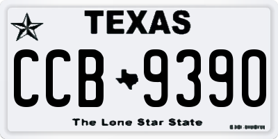 TX license plate CCB9390