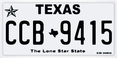TX license plate CCB9415