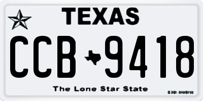 TX license plate CCB9418