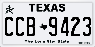TX license plate CCB9423