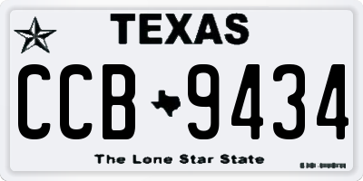 TX license plate CCB9434