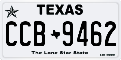 TX license plate CCB9462