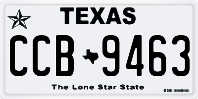 TX license plate CCB9463