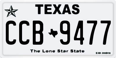 TX license plate CCB9477