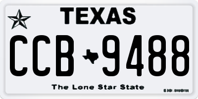 TX license plate CCB9488