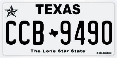 TX license plate CCB9490