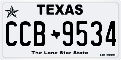 TX license plate CCB9534