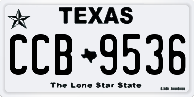 TX license plate CCB9536