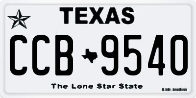 TX license plate CCB9540