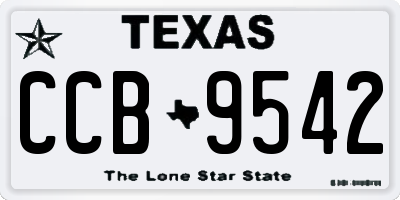 TX license plate CCB9542