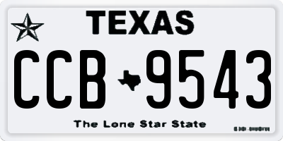 TX license plate CCB9543
