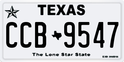 TX license plate CCB9547