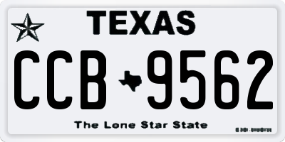 TX license plate CCB9562