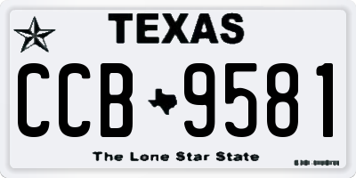 TX license plate CCB9581