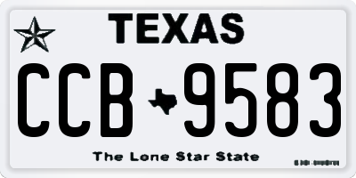 TX license plate CCB9583
