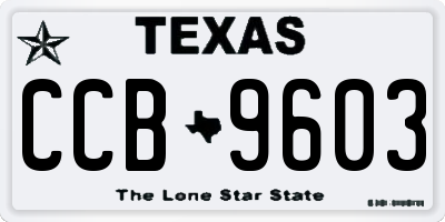 TX license plate CCB9603