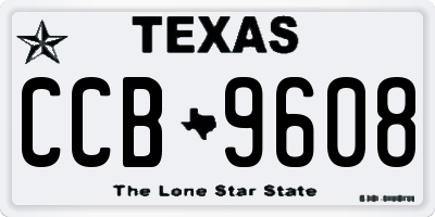 TX license plate CCB9608