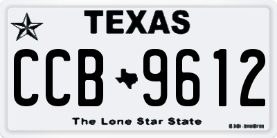 TX license plate CCB9612