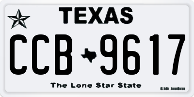 TX license plate CCB9617