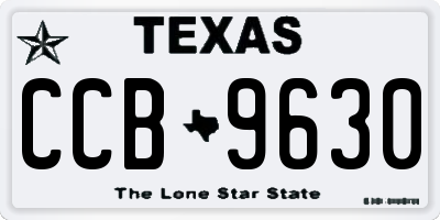 TX license plate CCB9630