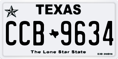 TX license plate CCB9634