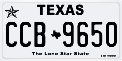 TX license plate CCB9650