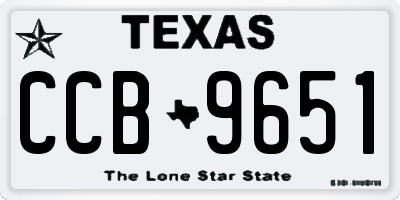 TX license plate CCB9651