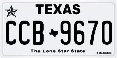 TX license plate CCB9670