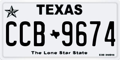 TX license plate CCB9674