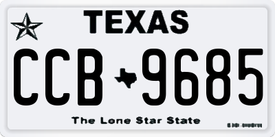 TX license plate CCB9685
