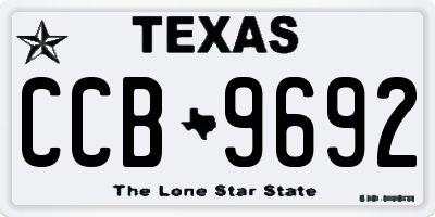 TX license plate CCB9692