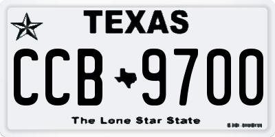 TX license plate CCB9700