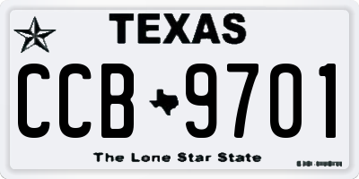 TX license plate CCB9701