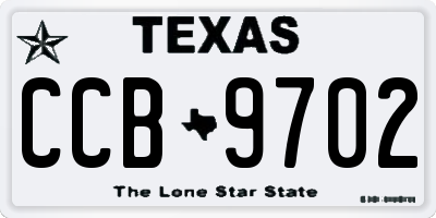 TX license plate CCB9702