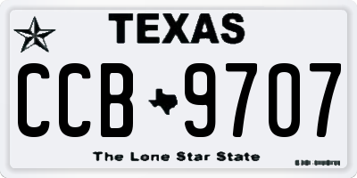 TX license plate CCB9707