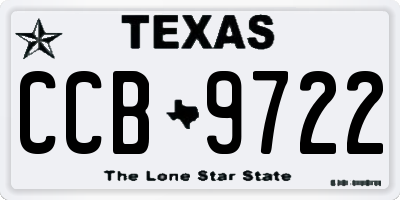 TX license plate CCB9722