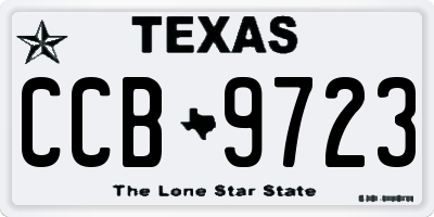 TX license plate CCB9723