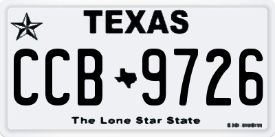 TX license plate CCB9726