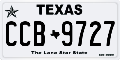 TX license plate CCB9727