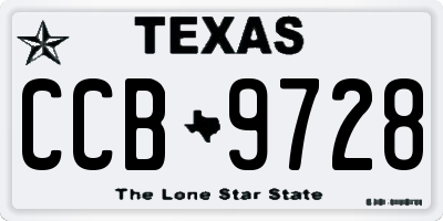 TX license plate CCB9728