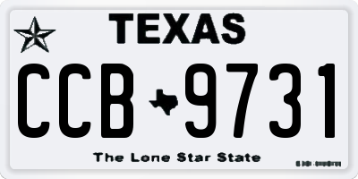 TX license plate CCB9731
