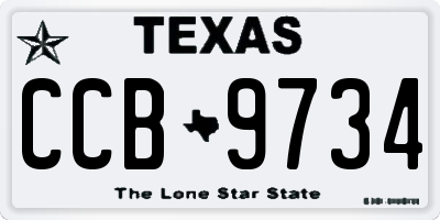 TX license plate CCB9734