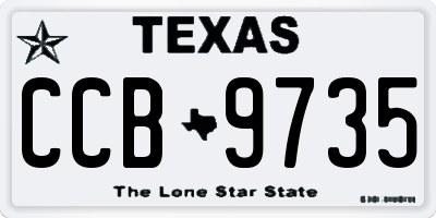 TX license plate CCB9735