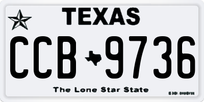 TX license plate CCB9736