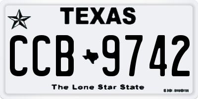 TX license plate CCB9742