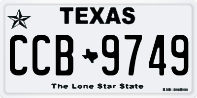TX license plate CCB9749