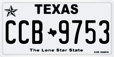 TX license plate CCB9753